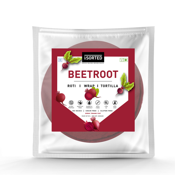 Beetroot Roti | 4.4 Gms Net Carbs | (Pack of 5)