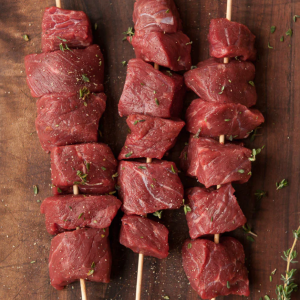 Marinated Tenderloin Buff Skewers 500 Gms